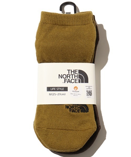 THE NORTH FACE(ザノースフェイス)の「THE NORTH FACE TNF Logo 2P Short / ザ・ノース・フェイス TNF ロゴ 2P ショート(ソックス/靴下・メンズ・オレンジ/マルチ/ブラウン・M/S/L)」の4枚目の写真