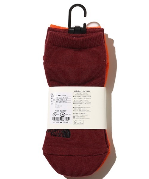 THE NORTH FACE(ザノースフェイス)の「THE NORTH FACE TNF Logo 2P Short / ザ・ノース・フェイス TNF ロゴ 2P ショート(ソックス/靴下・メンズ・オレンジ/マルチ/ブラウン・M/S/L)」の10枚目の写真