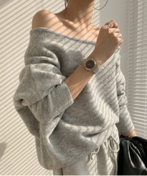 オフショルニットトップス