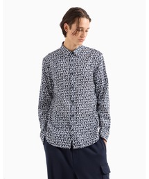 ARMANI EXCHANGE✨ フローラルプリント シャツ ストライプパープル ARMANI EXCHANGE（アルマーニエクスチェンジ）の「【A|X