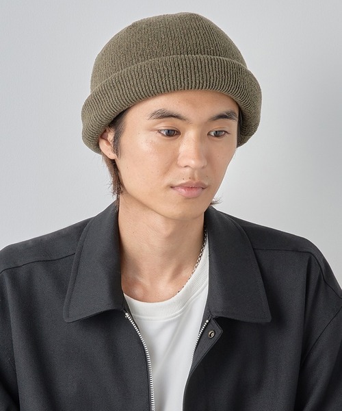 レディース ツバ付 ニットキャップ(フリーサイズ/ネイビー