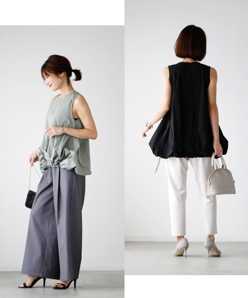 Ehre style(エーレスタイル)の「体系カバーも叶う!3分で可愛いドロストチュニック(チュニック・レディース・ブラック/カーキ・FREE)」の10枚目の写真