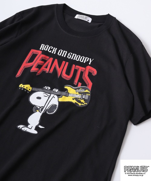 PEANUTS（ピーナッツ）の「PEANUTS 半袖ロックTシャツ（Tシャツ/カットソー・メンズ・ブラック系/ブラック/ホワイト系/ホワイト系1/ブラック系1/ホワイト・M/L/LL）」の6枚目の写真