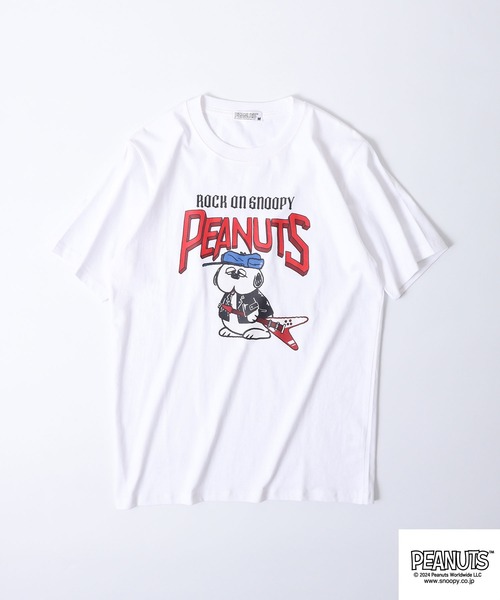 PEANUTS（ピーナッツ）の「PEANUTS 半袖ロックTシャツ（Tシャツ/カットソー・メンズ・ブラック系/ブラック/ホワイト系/ホワイト系1/ブラック系1/ホワイト・M/L/LL）」の7枚目の写真