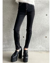 【WEB限定】【TINY低身長さん向け】ハイウエストワンウォッシュスキニーパンツ