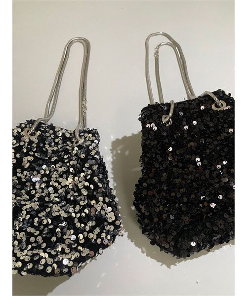 VELETTO（ベレット）の「【VELETTO】LADYスパンコールバッグ（ハンドバッグ・レディース・ブラック/シルバー・FREE）」の4枚目の写真