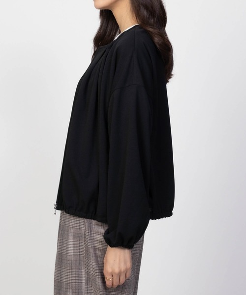 Howdy Marie（ハウディ―マリー）の「Howdy Marie 梨地ジップブルゾン（ブルゾン・レディース・ブラック/キャメル・フリー）」の6枚目の写真