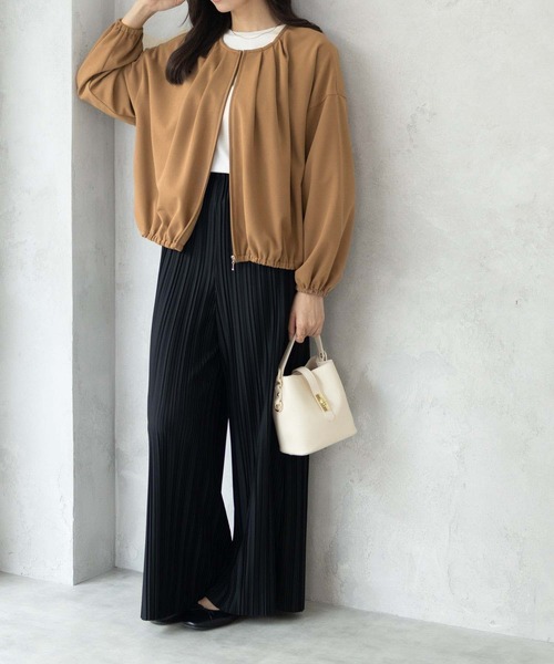 Howdy Marie（ハウディ―マリー）の「Howdy Marie 梨地ジップブルゾン（ブルゾン・レディース・ブラック/キャメル・フリー）」の9枚目の写真