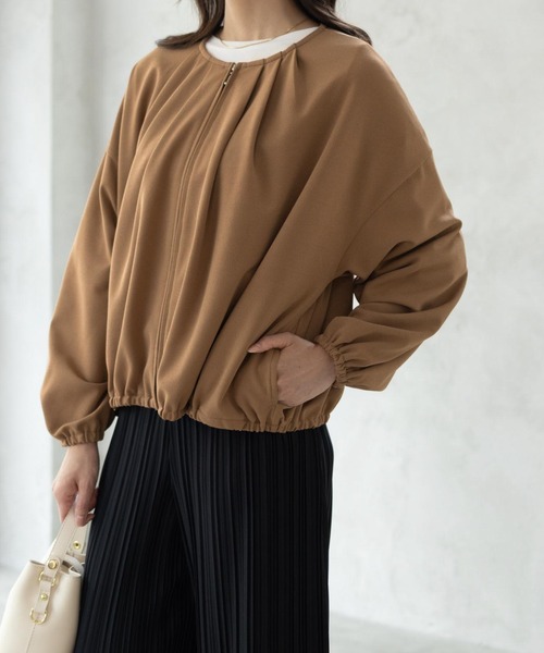 Howdy Marie（ハウディ―マリー）の「Howdy Marie 梨地ジップブルゾン（ブルゾン・レディース・ブラック/キャメル・フリー）」の20枚目の写真