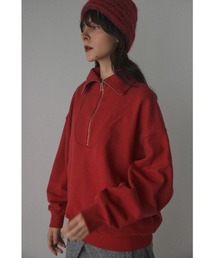 BLACK BY MOUSSY | half zip sweat tops(ハーフジップスウェットトップス)(スウェット)