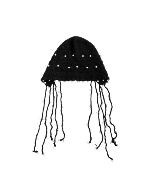 antiqua(アンティカ)の「パールニットハット(ニットキャップ/ビーニー・レディース・ブラック/ベージュ・FREE)」の13枚目の写真