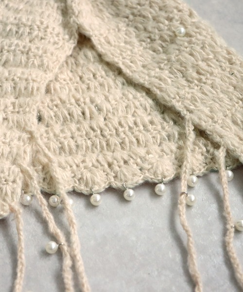 antiqua(アンティカ)の「パールニットハット(ニットキャップ/ビーニー・レディース・ブラック/ベージュ・FREE)」の15枚目の写真