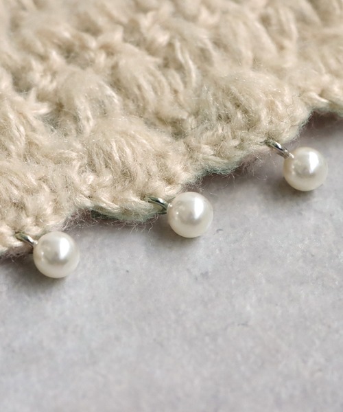 antiqua(アンティカ)の「パールニットハット(ニットキャップ/ビーニー・レディース・ブラック/ベージュ・FREE)」の16枚目の写真