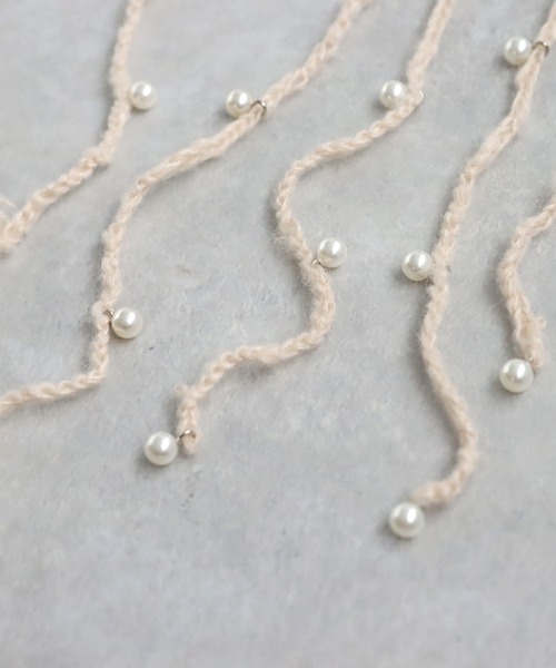 antiqua(アンティカ)の「パールニットハット(ニットキャップ/ビーニー・レディース・ブラック/ベージュ・FREE)」の17枚目の写真