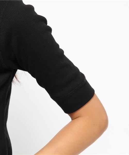 OUTLET(アウトレット)の「【who's who Chico】テレコヘンリーネックプルオーバー(Tシャツ/カットソー・レディース・ホワイト/オートミール/ブラック・FREE)」の8枚目の写真