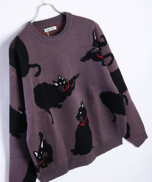 【定価49,500円・新品未使用】ホーンガーメントセーター カモ柄 サイズ46 Lazar ニット セーター Animal Allover Knit/オーバーサイズ