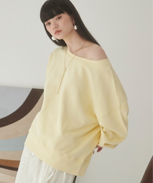 【新品】裏毛オフショルオーバーサイズトップス ココディール ＼SALE30%OFF+2点購入で10%OFFクーポン有／土日も