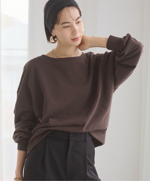 ANGIE(アンジー)の「【セットアップ対応】オフショルダー 裏毛 スウェット トップス(スウェット・レディース・杢グレー/アイボリー/ライトピンク/スミクロ/イエロー/ダークブラウン・FREE)」の22枚目の写真