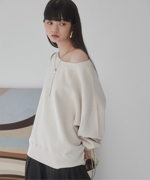 【新品】裏毛オフショルオーバーサイズトップス ココディール ＼SALE30%OFF+2点購入で10%OFFクーポン有／土日も