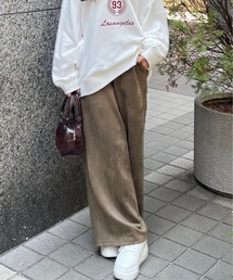 clear | ポンチスエードワイドストレートパンツ [着心地抜群 シンプル]≪2024AW新作≫(その他パンツ)