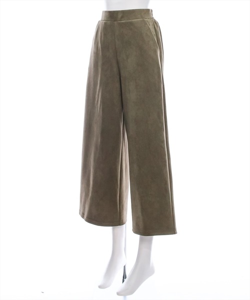 clear（クリア）の「ポンチスエードワイドストレートパンツ [低身長用サイズ有 着心地抜群 シンプル]≪2024AW新作≫（その他パンツ・レディース・カーキ/チャコールグレー/グレイッシュベージュ/アイボリー・F/XS）」の8枚目の写真