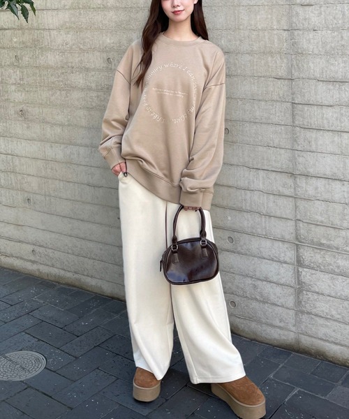 clear（クリア）の「ポンチスエードワイドストレートパンツ [低身長用サイズ有 着心地抜群 シンプル]≪2024AW新作≫（その他パンツ・レディース・カーキ/チャコールグレー/グレイッシュベージュ/アイボリー・F/XS）」の15枚目の写真