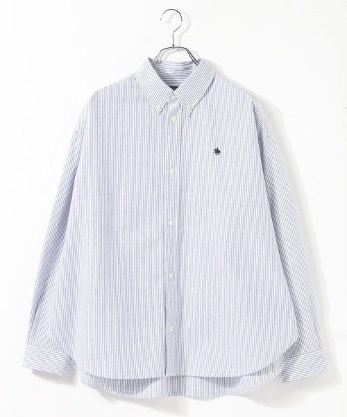 POLO BCS（ポロ ビーシーエス）の「【POLO BCS(ポロ・ビーシーエス)】オックスフォードオーバーサイズシャツ（シャツ/ブラウス・メンズ・ライトブルー/ホワイト・LARGE/MEDIUM）」の4枚目の写真