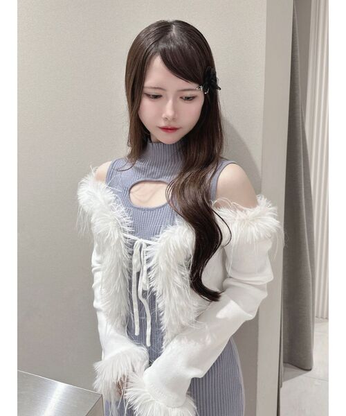 EATME（イートミー）の「フェイクファーカーディガン（カーディガン