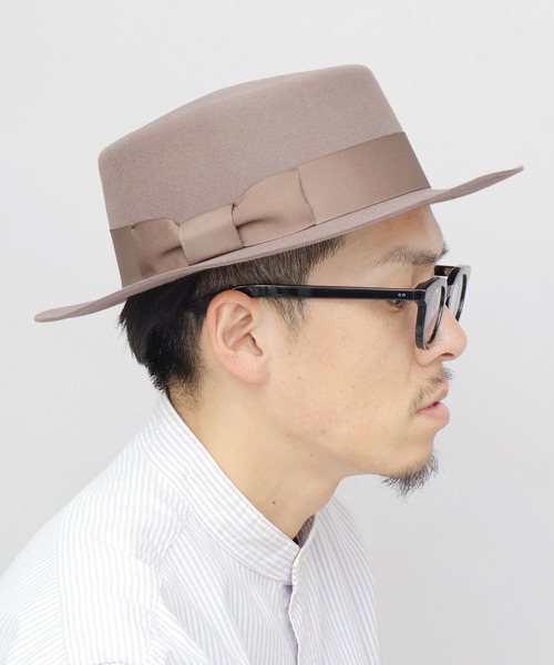 Ruben（ルーベン）の「オーストラリア産ウール フェルト カンカン帽（ハット・メンズ・ブラック/グレイッシュベージュ/ベージュ・FREE）」の20枚目の写真