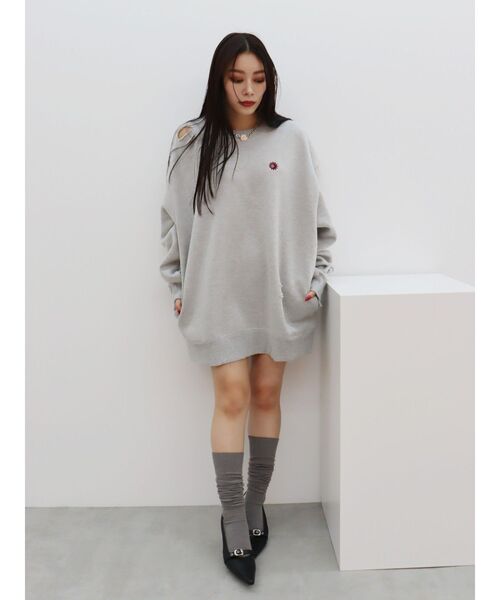 EVRIS（エヴリス）の「SUNNYダメージスウェットトップス（スウェット・レディース・イエロー/グレー/ブルー/ブラック・FREE）」の19枚目の写真