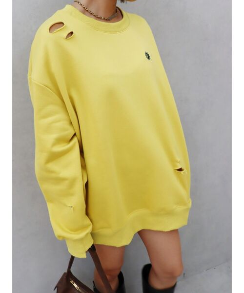 EVRIS（エヴリス）の「SUNNYダメージスウェットトップス（スウェット・レディース・イエロー/グレー/ブルー/ブラック・FREE）」の22枚目の写真