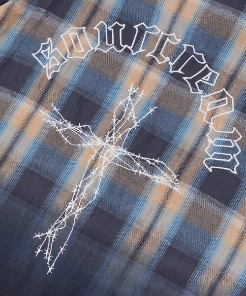 シャツ ブラウス 「Sourcream/サワークリーム」段染めクロスオンブレシャツ（２サイズ展開） レディース メンズ WHO\u0027S WHO gallery（フーズフーギャラリー）の「Sourcream