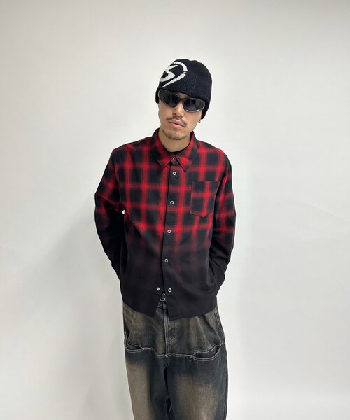 シャツ ブラウス 「Sourcream/サワークリーム」段染めクロスオンブレシャツ（２サイズ展開） レディース メンズ WHO\u0027S WHO gallery（フーズフーギャラリー）の「Sourcream