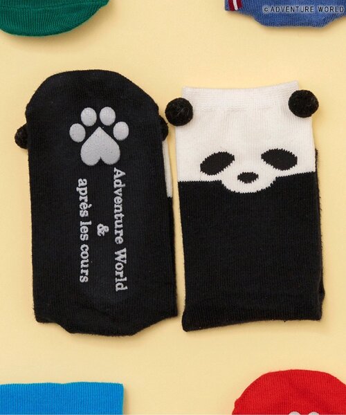 apres les cours(アプレレクール)の「アドベンチャーワールド/おやこソックス(ソックス/靴下・キッズ・ストライプ/グリーン/レッド/ブラック・12/15 /18/21/24/27)」の2枚目の写真