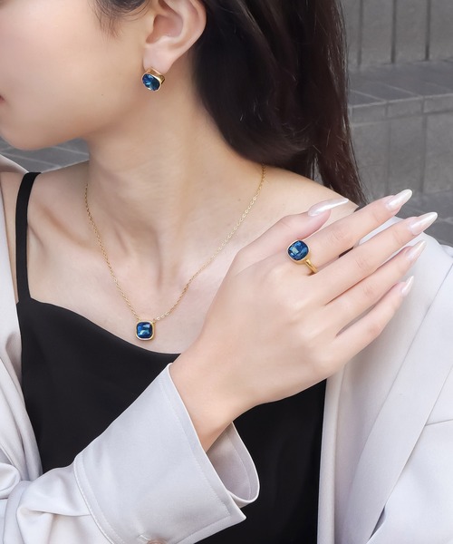 blackdia ocean(ブラックダイヤオーシャン)の「blackdia ocean ファセットクォーツピアス(ピアス(両耳用)・レディース・ネイビー/シャンパン/ライトグリーン/レッド/グレー/ブルー/ローズ/クリア/エメラルド/ライトブルー/ブルー系その他・FREE)」の22枚目の写真