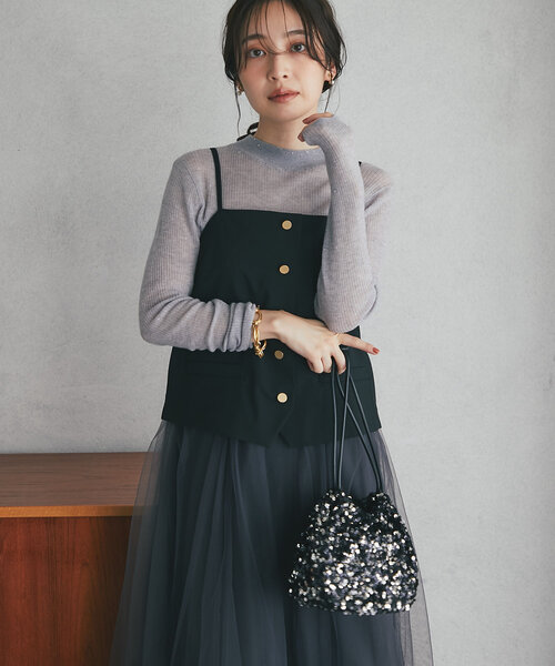 La boutique BonBon（ラブティックボンボン）の「スパンコールバッグ（ショルダーバッグ・レディース・シルバー/ブラック・FREE）」の5枚目の写真