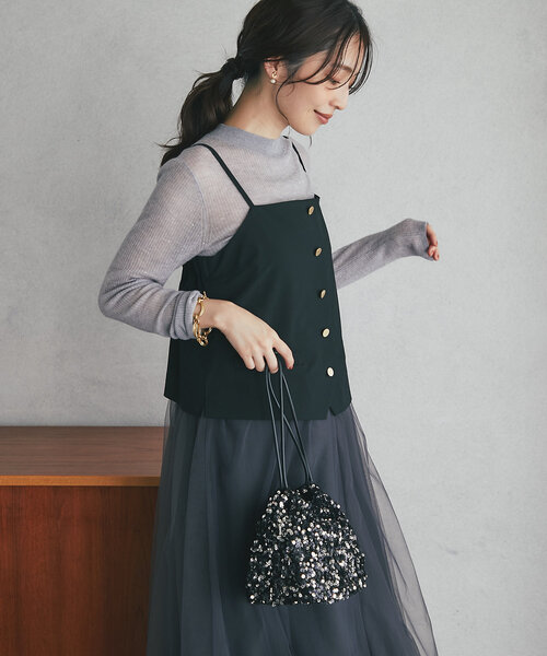 La boutique BonBon（ラブティックボンボン）の「スパンコールバッグ（ショルダーバッグ・レディース・シルバー/ブラック・FREE）」の6枚目の写真