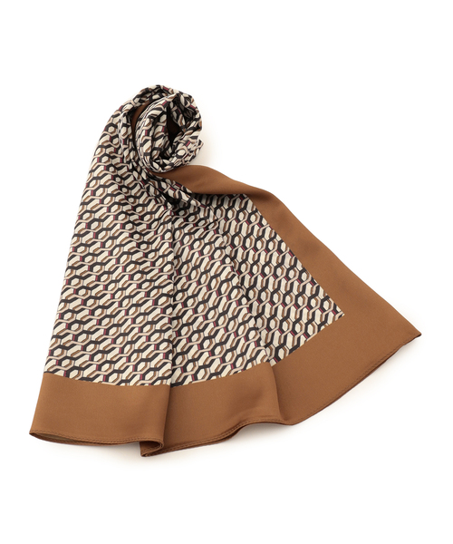 A/C DESIGN BY ALPHA CUBIC（エーシーデザインバイアルファキュービック）の「【ALCOLLAGE】プリントスカーフ（ストール/ショール・レディース・モカ/ブラック・フリー）」の2枚目の写真