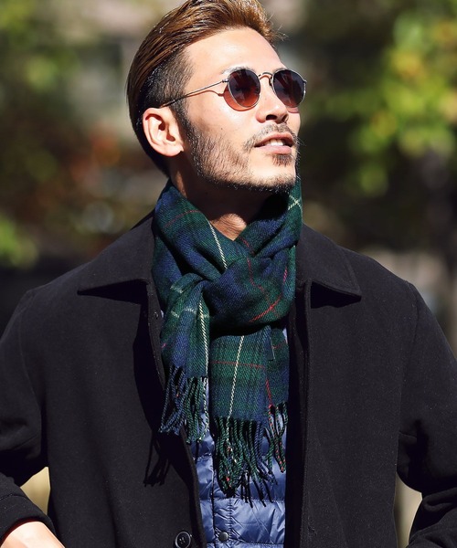 jiggys shop（ジギーズショップ）の「レギュラーチェックマフラー（マフラー・メンズ・ベージュ系その他/レッド系その他/グレー系その他2/ブルー系その他/ブラウン系その他/ブルー系その他2・FREE）」の5枚目の写真