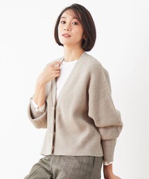 ウールカシミヤブレンドラメスパンコールニット カーディガン