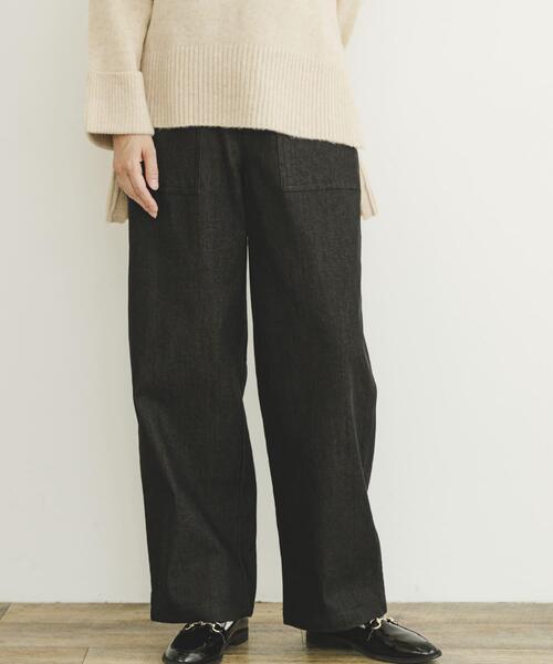 ITEMS URBANRESEARCH（アイテムズ アーバンリサーチ）の「裏起毛デニムベイカーパンツ（デニムパンツ・レディース・ブラック/ブルー・FREE）」の13枚目の写真