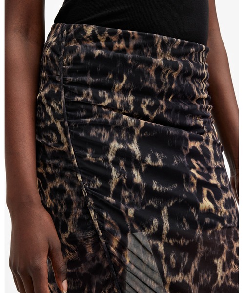 ALLSAINTS（オールセインツ）の「NORA LEOPARD PRINT MESH MIDI SKIRT | NORA レオパード プリント メッシュ ミディ スカート（スカート・レディース・ブラウン系その他・4/6/8）」の3枚目の写真