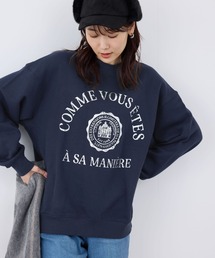 ROPE' PICNIC | かすれ箔カレッジロゴプリントスウェット(スウェット)