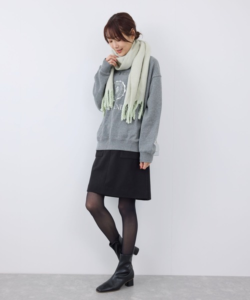 ROPE' PICNIC（ロペピクニック）の「かすれ箔カレッジロゴプリントスウェット（スウェット・レディース・ライトグレー/ネイビー/グレー系その他・38）」の5枚目の写真