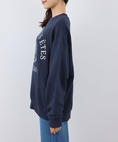 ROPE' PICNIC（ロペピクニック）の「かすれ箔カレッジロゴプリントスウェット（スウェット・レディース・ライトグレー/ネイビー/グレー系その他・38）」の16枚目の写真