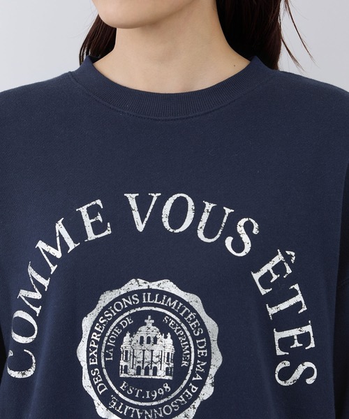 ROPE' PICNIC（ロペピクニック）の「かすれ箔カレッジロゴプリントスウェット（スウェット・レディース・ライトグレー/ネイビー/グレー系その他・38）」の18枚目の写真