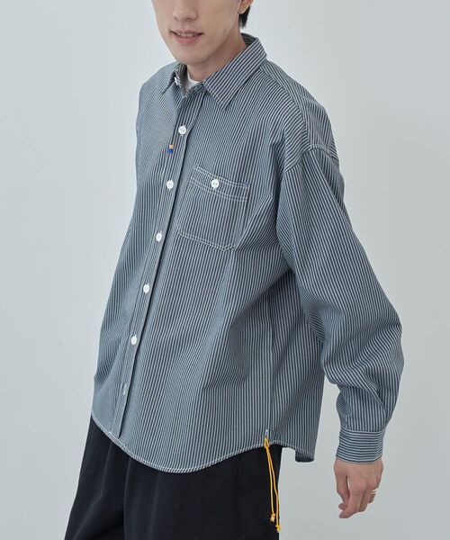 CRAFT STANDARD BOUTIQUE(クラフトスタンダードブティック)の「ヒッコリーデニムシャツ(シャツ/ブラウス・メンズ・ネイビー/ブラック・M/L/XL)」の12枚目の写真