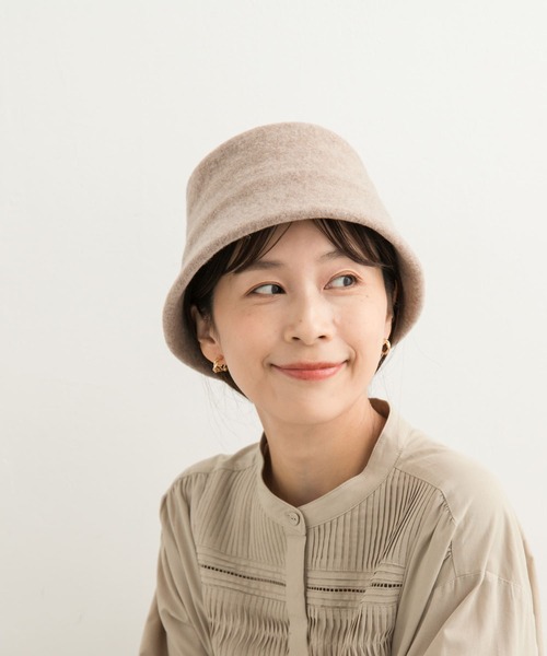 URBAN RESEARCH DOORS（アーバンリサーチドアーズ）の「ウールバケットハット（ハット・レディース・ベージュ系その他/チャコールグレー・ONE）」の3枚目の写真