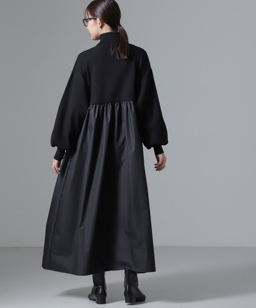 NANO universe(ナノユニバース)の「異素材コンビドッキングタートルワンピース(ワンピース・レディース・ベージュ/カーキ/ブラック・FREE)」の21枚目の写真