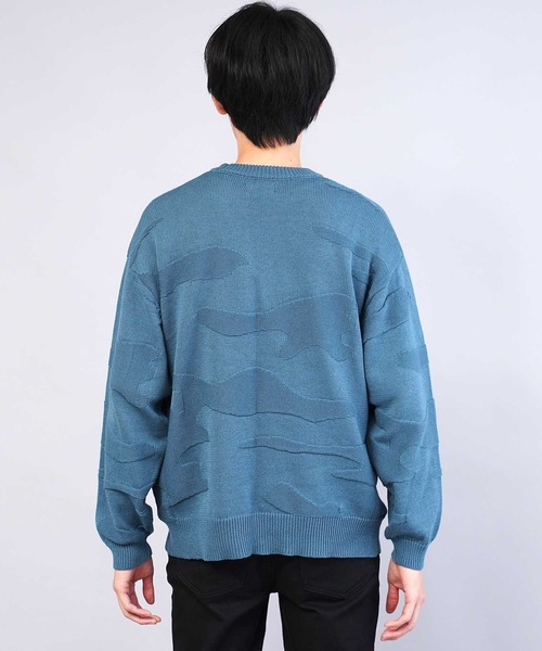 jiggys shop（ジギーズショップ）の「カモフラ柄ジャガードクルーネックウォッシャブル 洗えるニットセーター（ニット/セーター・メンズ・ブルー系その他/ブラック/カーキ/アイボリー・MEDIUM/LARGE/X-LARGE）」の19枚目の写真